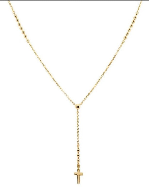 Crucifix Lariat Pendant in gold