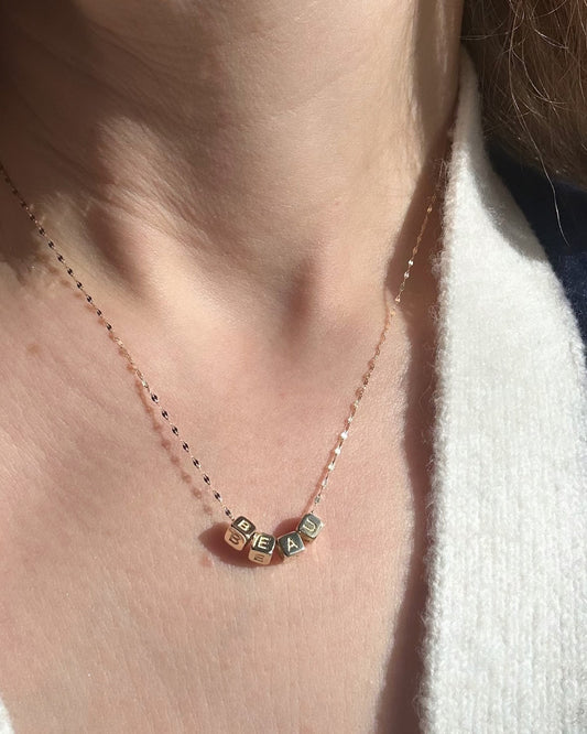 9kt gold Initial Dice - PREORDER