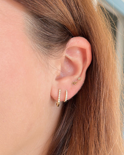 9ct gold diamond Huggies earrings