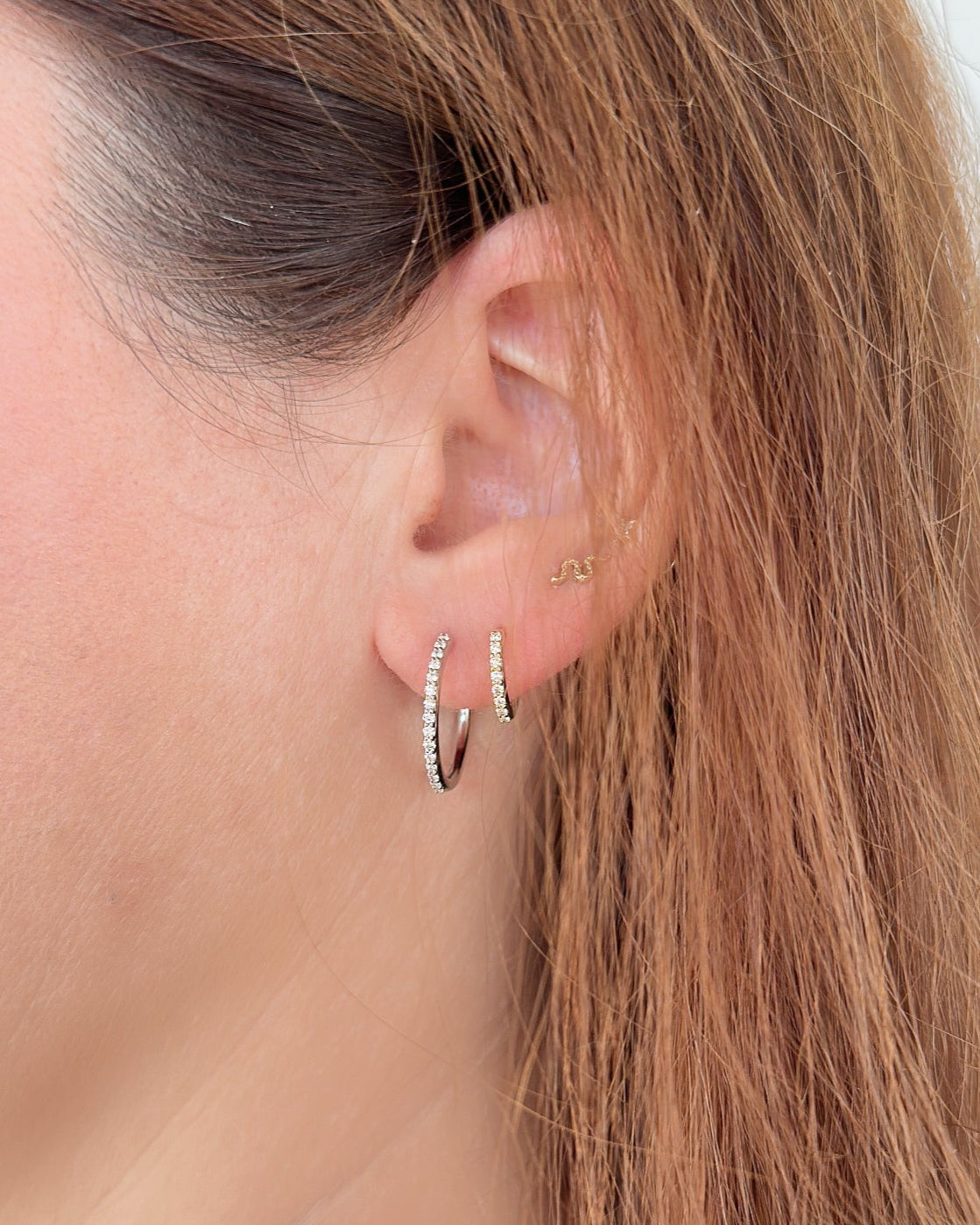 9ct gold diamond Huggies earrings