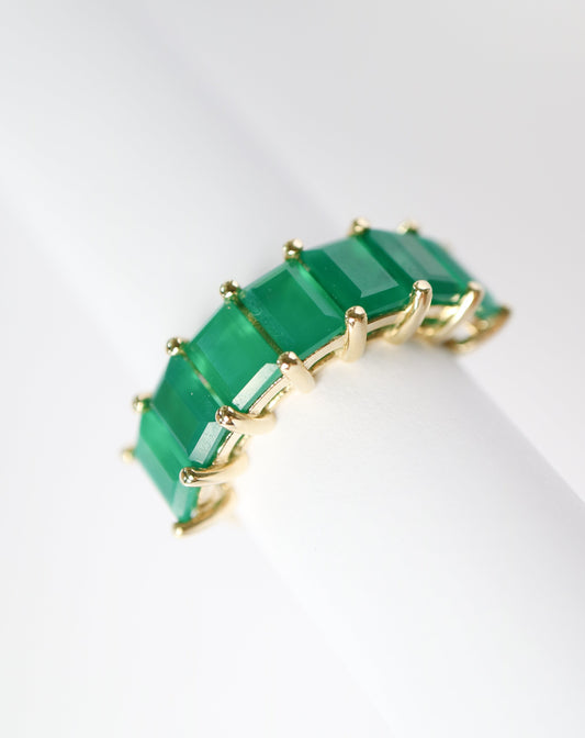 9ct gold Oceana Ring with green onyx