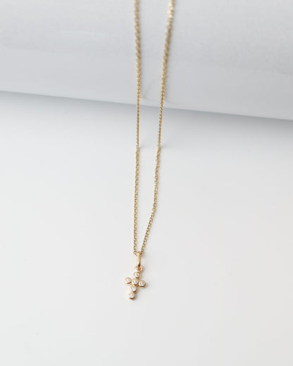 9kt gold Crucifix Pendant with diamonds