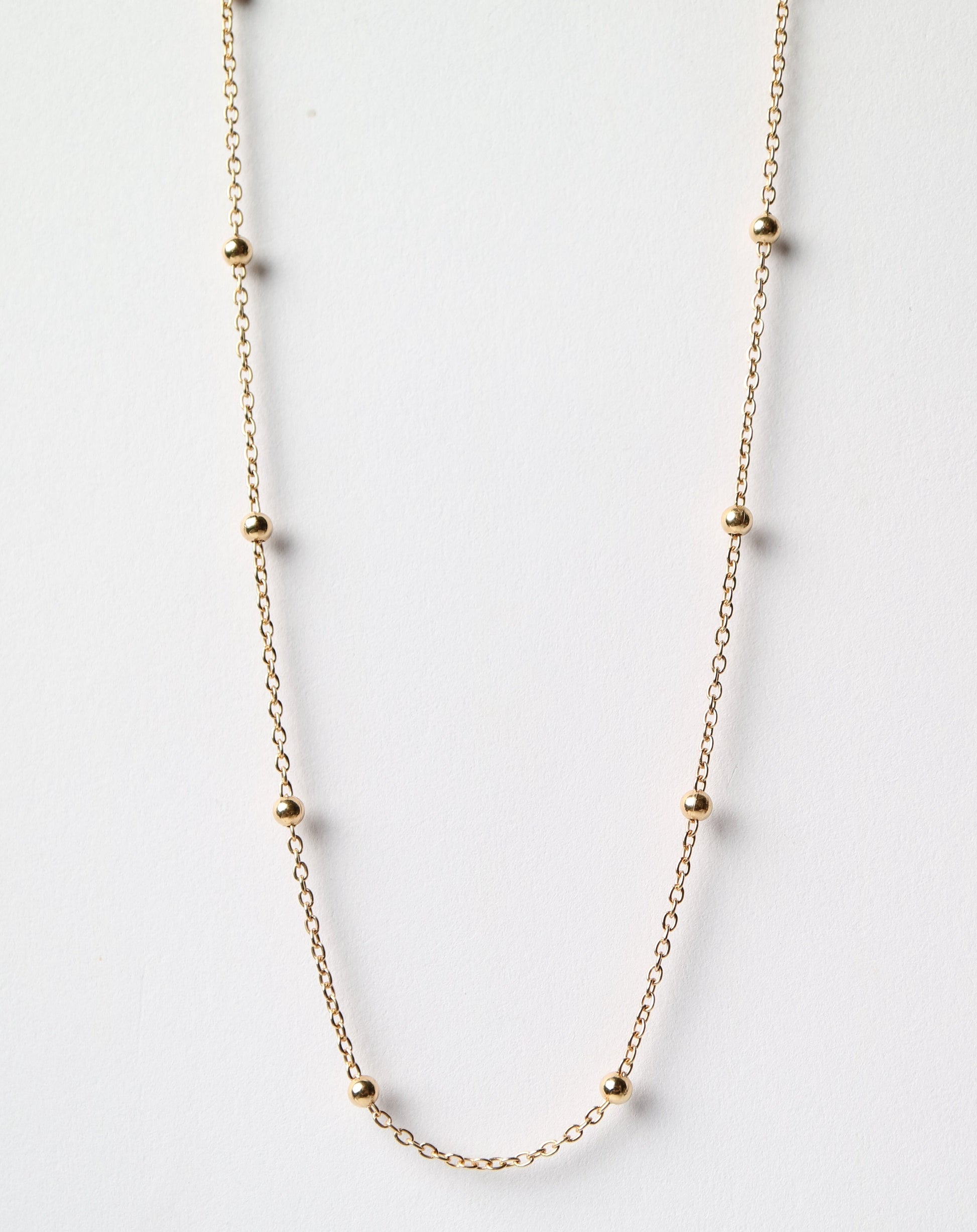 Solid 9kt Gold Beaded Chain - Main Image