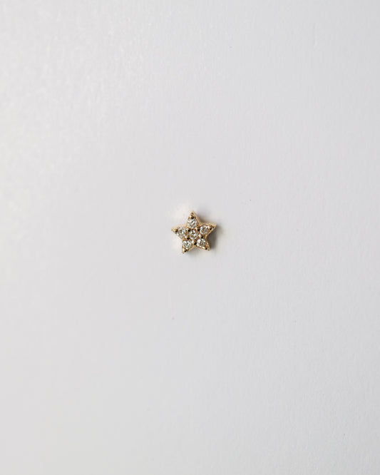 9ct gold and diamonds star conch piercing stud