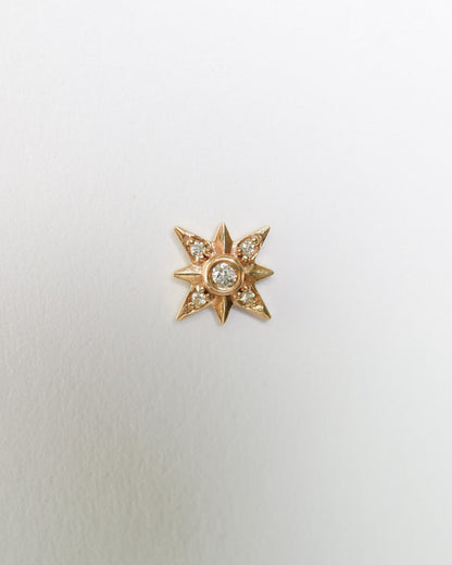 9ct gold and diamonds north star conch piercing stud