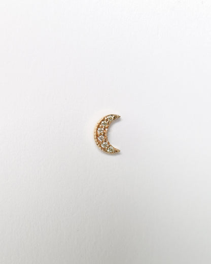 9ct gold and diamonds crescent moon conch piercing stud