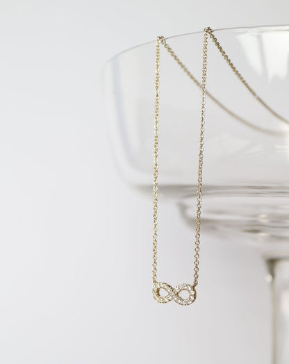 9ct gold and diamonds Infinity Symbol Necklace