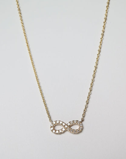9ct gold and diamonds Infinity Symbol Necklace