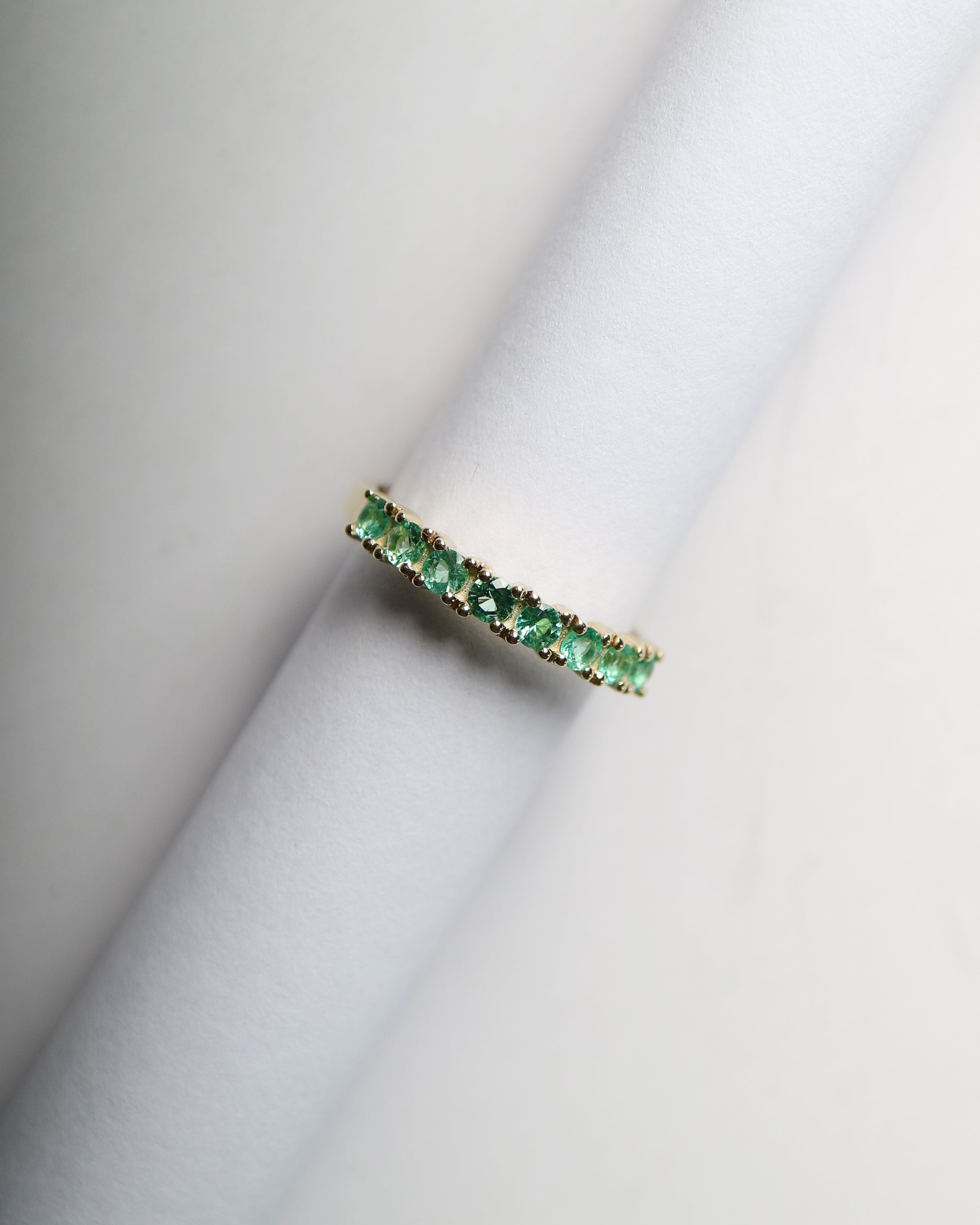 9kt gold Emerald Half Eternity Ring – Collective