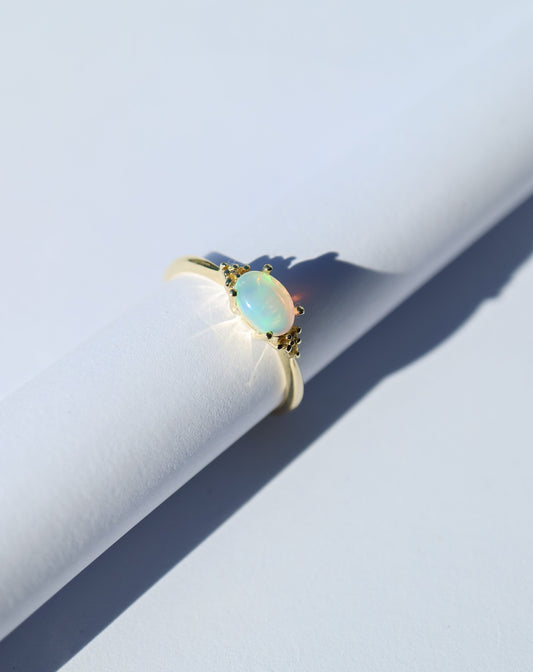 9ct gold Opal and Sapphire Ring