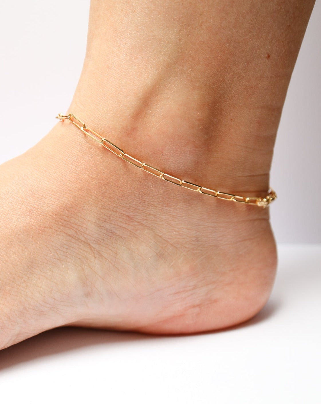9ct Gold Paperclip Link Anklet