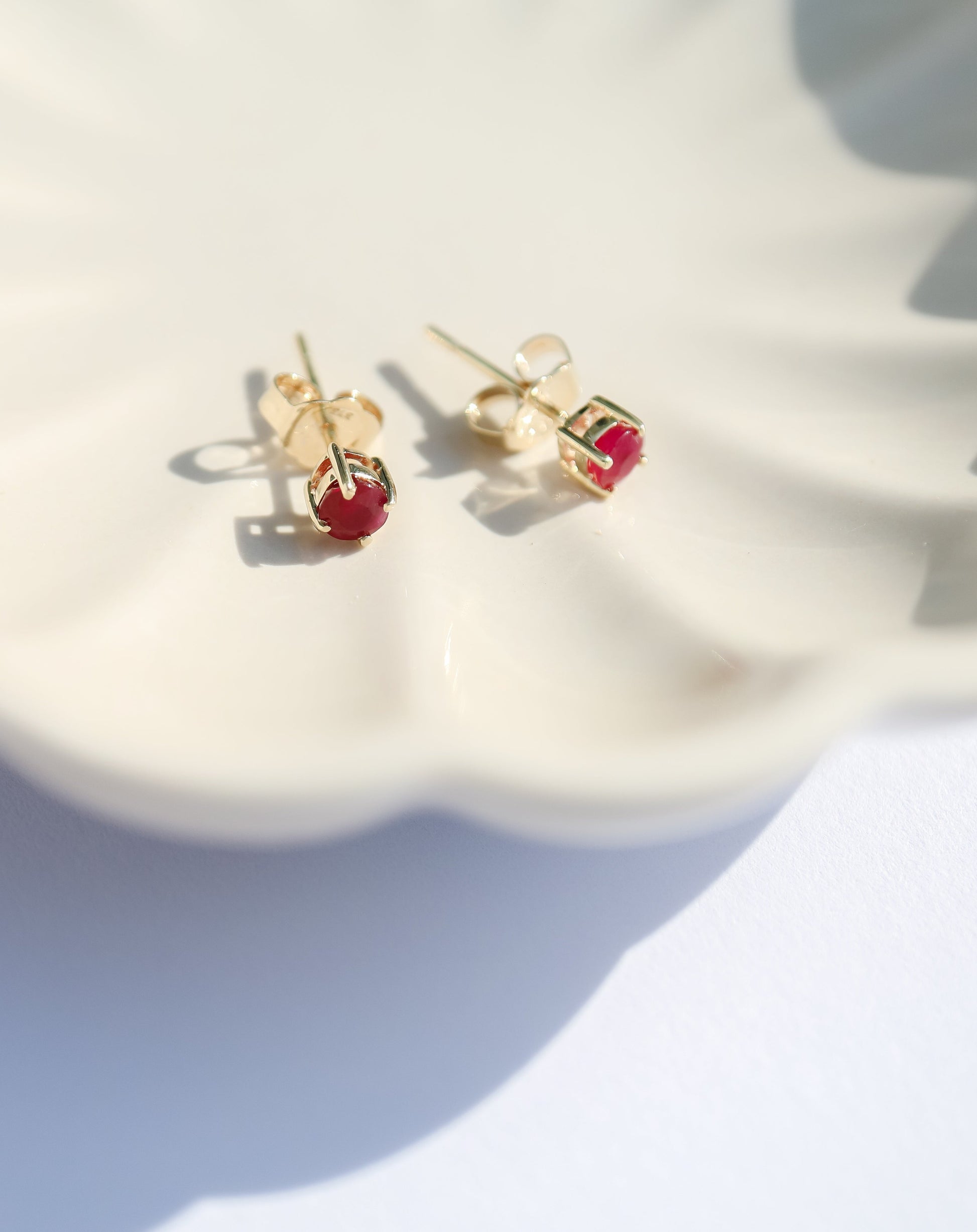 9kt gold Ruby Studs – Collective & Co.