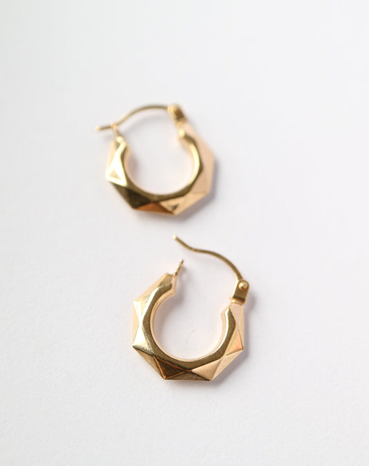 9ct gold Spiked Hoops