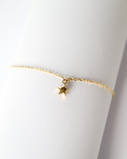 9kt gold Star Anklet