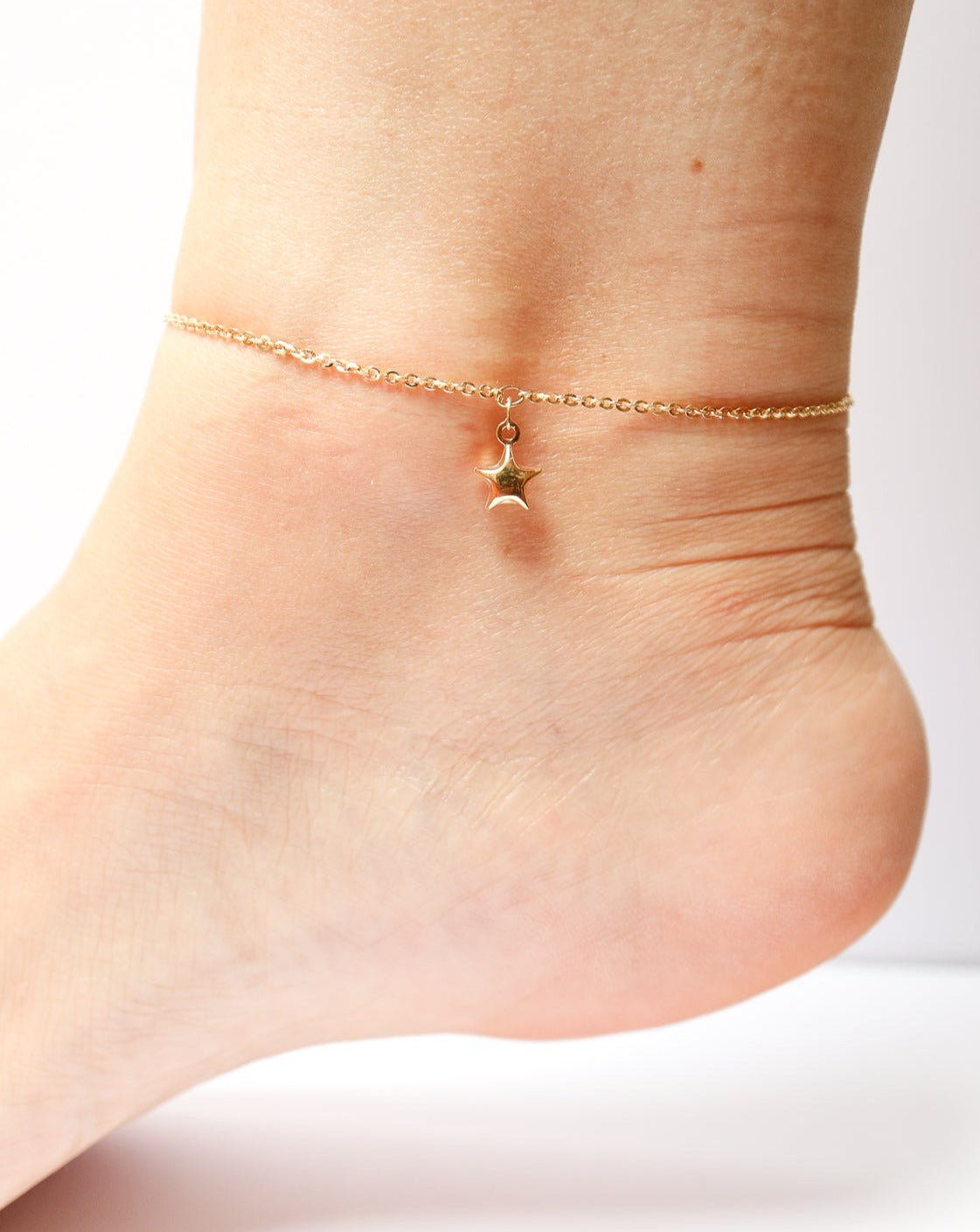 9kt gold Star Anklet