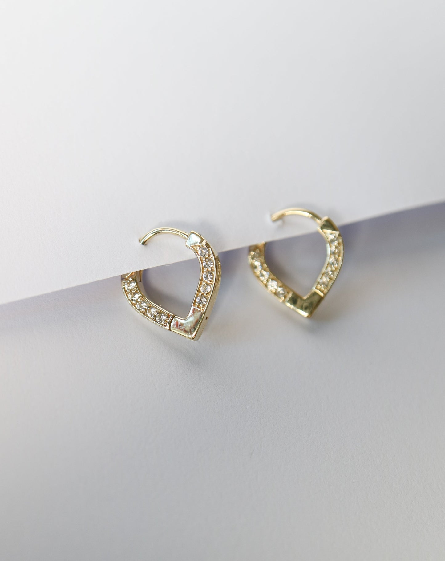 9ct gold V-Huggies with sapphires