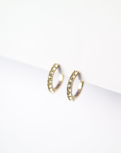 9ct gold and peridot huggie earrings