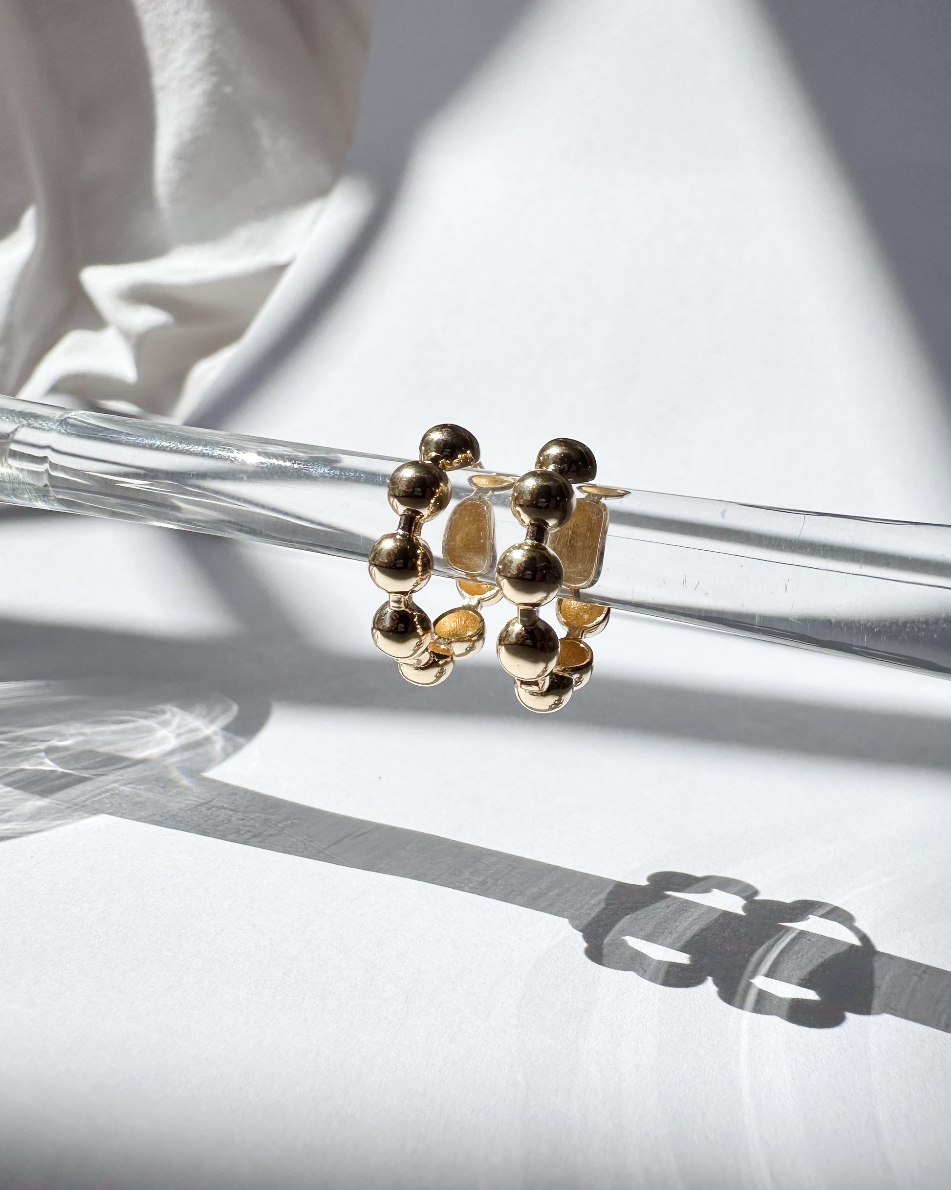 9ct gold Bobble Hoop Earrings from Collective  Co Jewellery Store