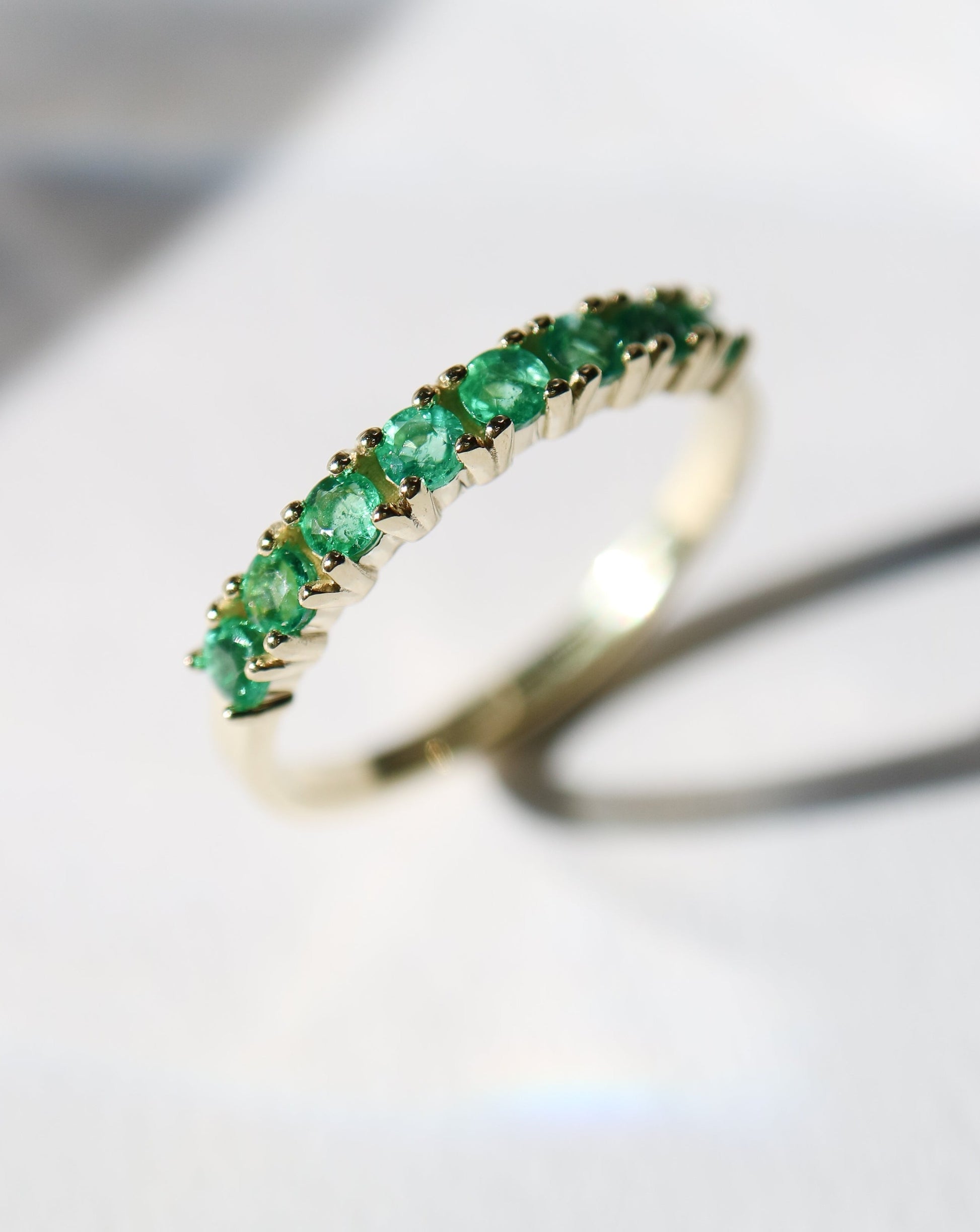 9ct gold Emerald Half Eternity Ring