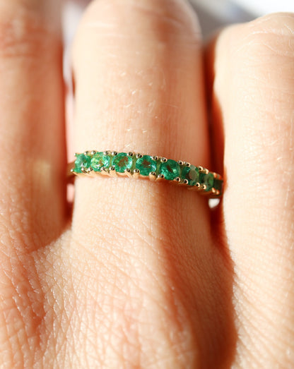 9ct gold Emerald Half Eternity Ring