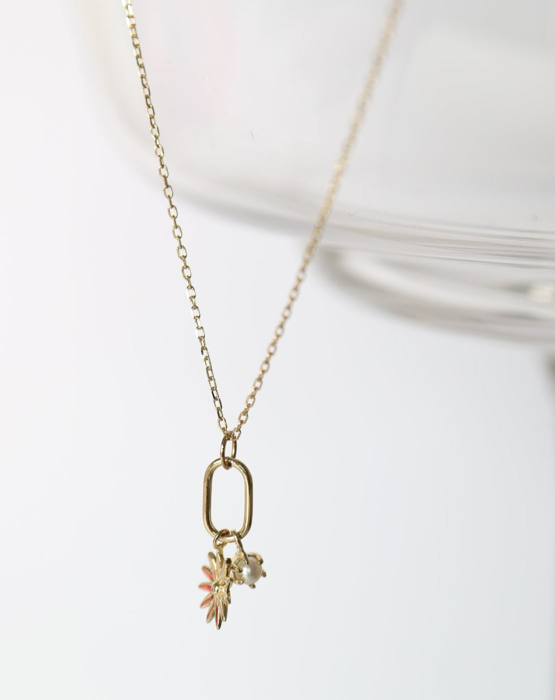 9ct gold Marigold Pearl Necklace