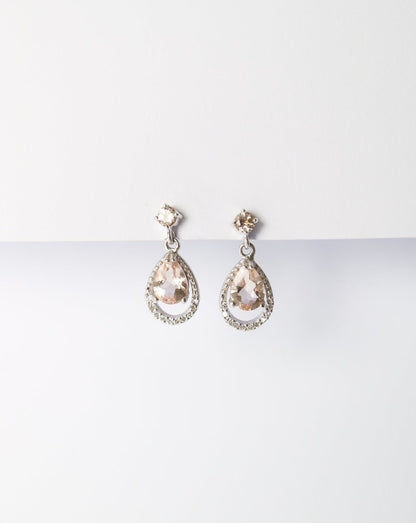 9kt white gold Morganite and Diamond Drop Earrings Bridal by Collective & Co Jewellery South Africa