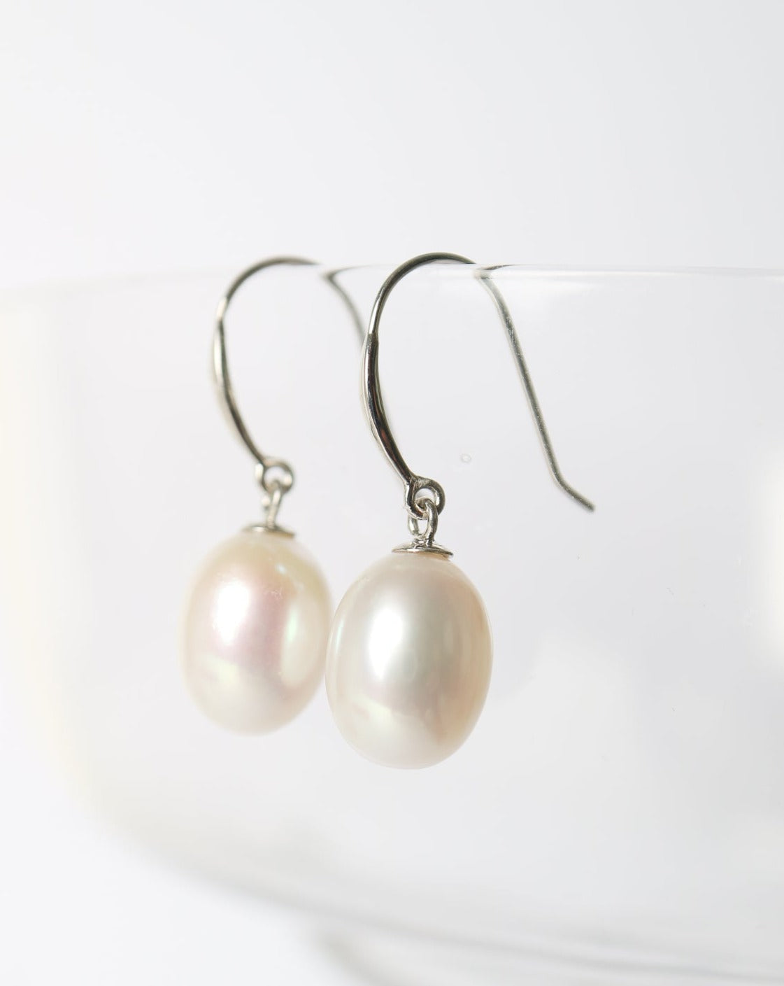 9kt white gold Pearl Earrings