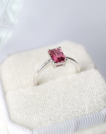 9kt gold Pink Tourmaline Baguette Ring by Collective & Co Jewellery