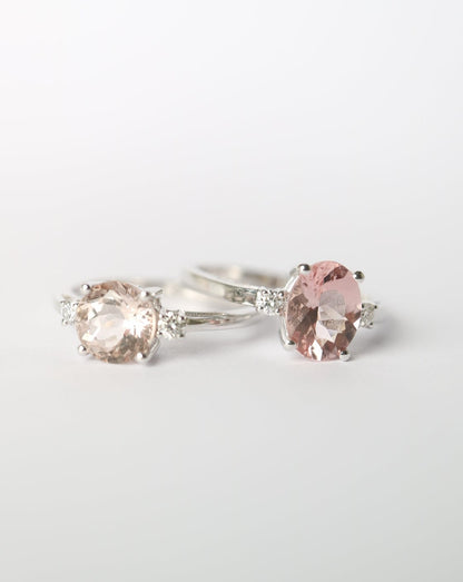 9kt white gold Pink Morganite and Diamond Engagement Ring by Collective & Co Jewellery