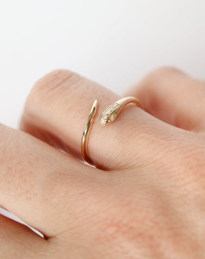 9kt gold and Diamond Snake Ring by Collective & Co. Jewellery