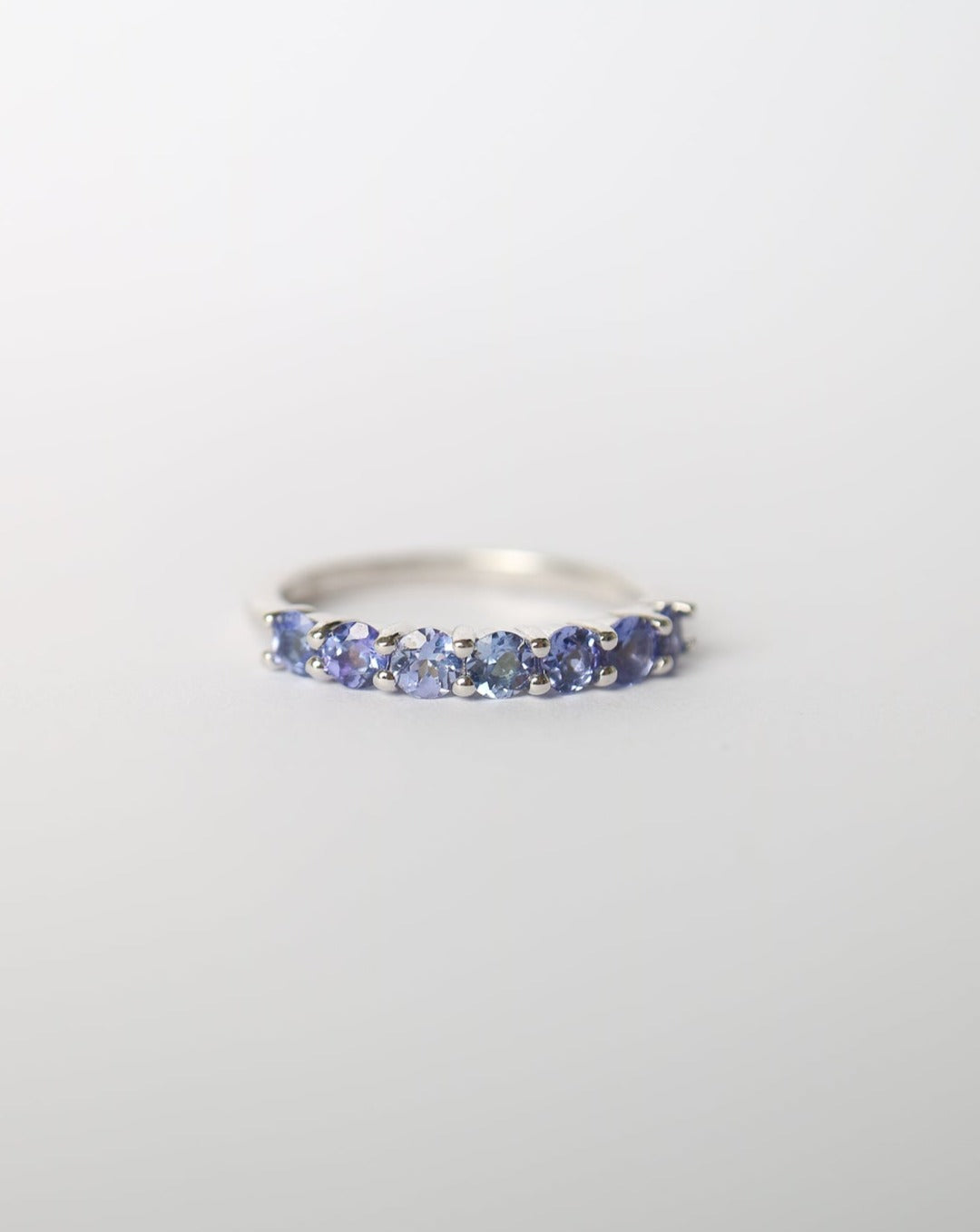 9kt white gold Tanzanite eternity ring by Collective & Co Jewellery