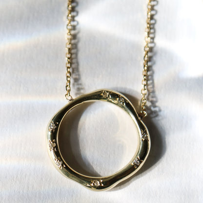 9ct gold and diamond Wobble Pendant from Meraki Jewellery Design