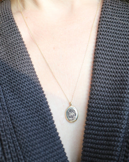 9ct gold Fingerprint Pendant long chain