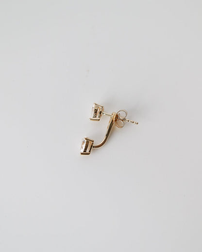 9kt gold lab diamond ear jackets shown from the side