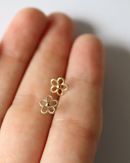 9kt gold Flower Studs by Collective & Co jewelry