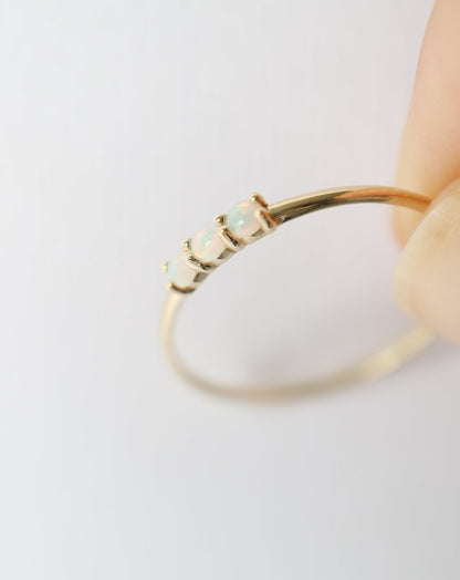 9ct gold Opal Trio Ring by Collective & Co Jewellery