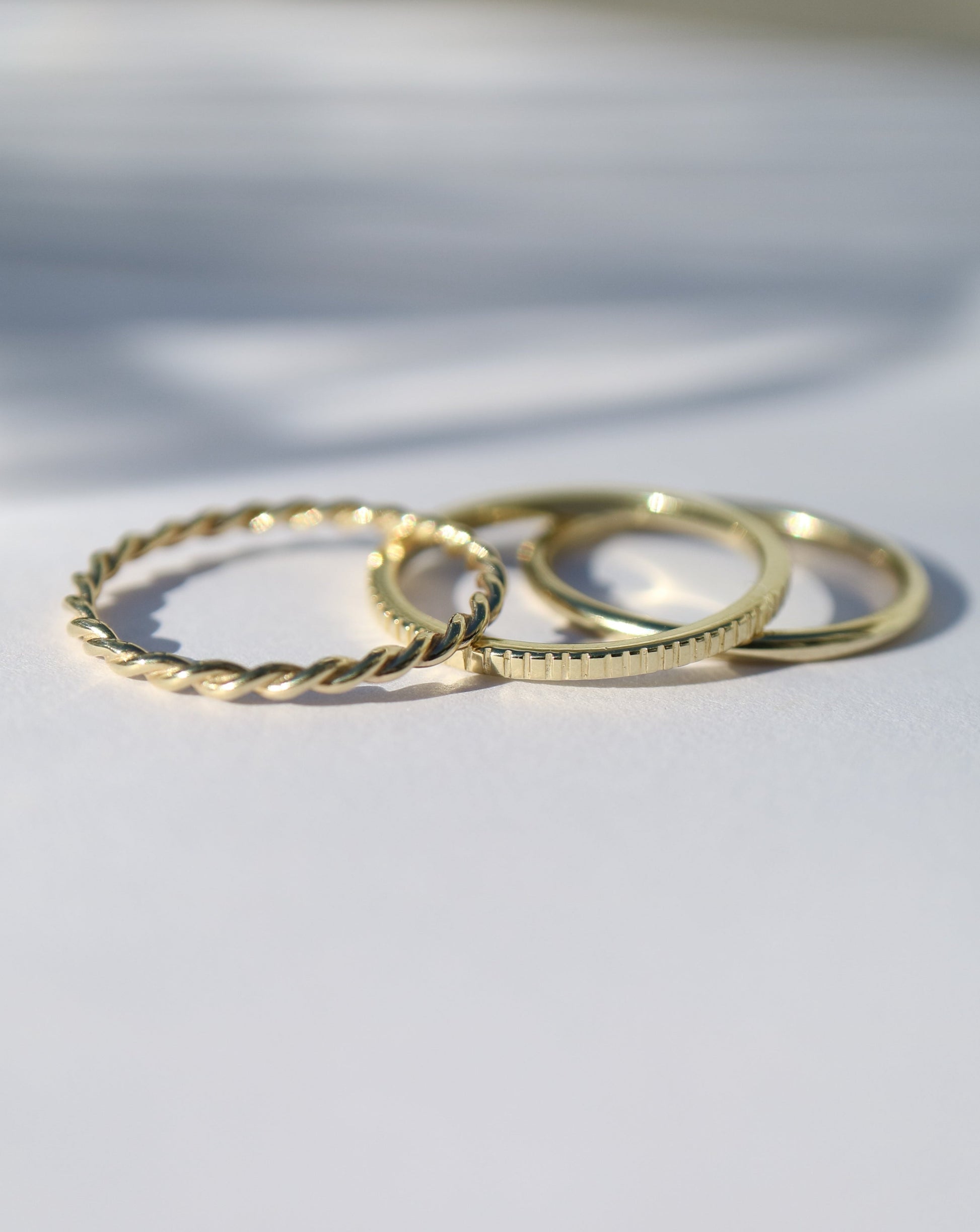 9ct gold Trio of Stacking Rings