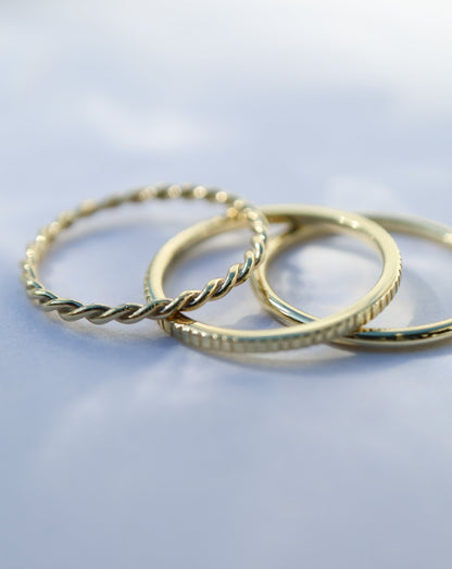 9ct gold Trio of Stacking Rings