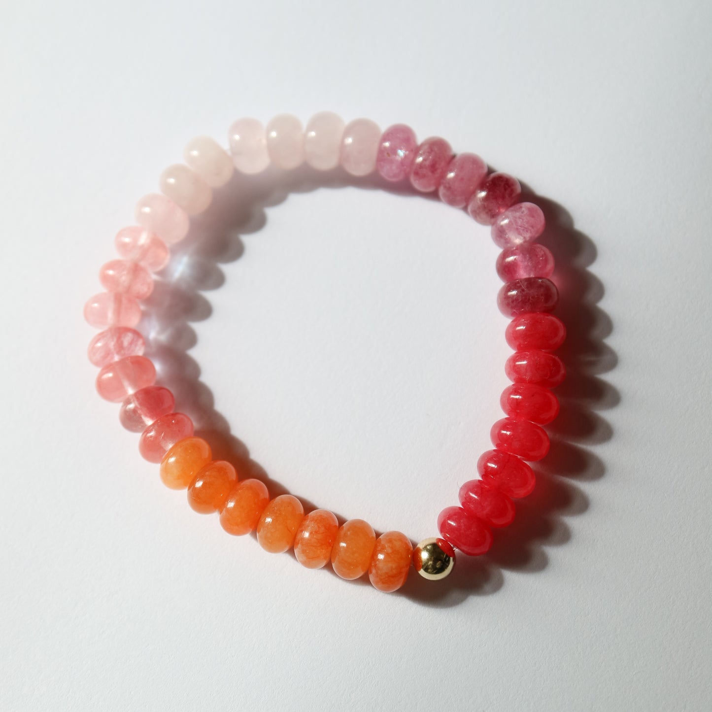 Ombré colour natural gemstone bead bracelet