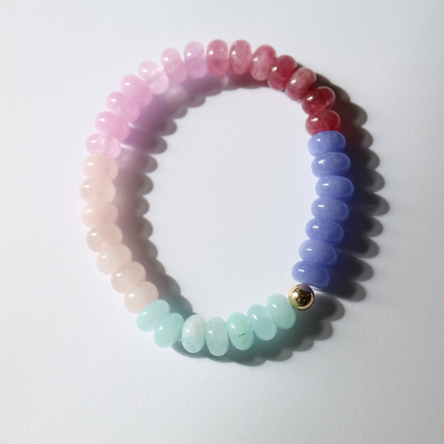 Ombré colour natural gemstone bead bracelet