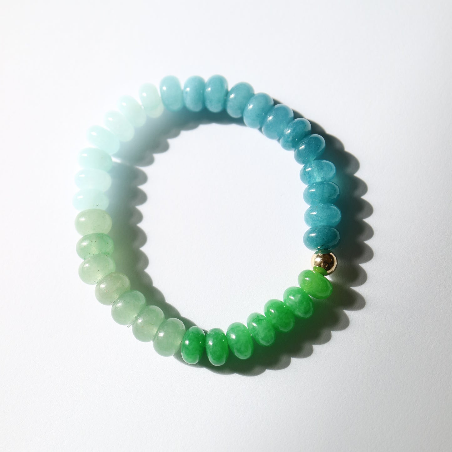 Ombré colour natural gemstone bead bracelet