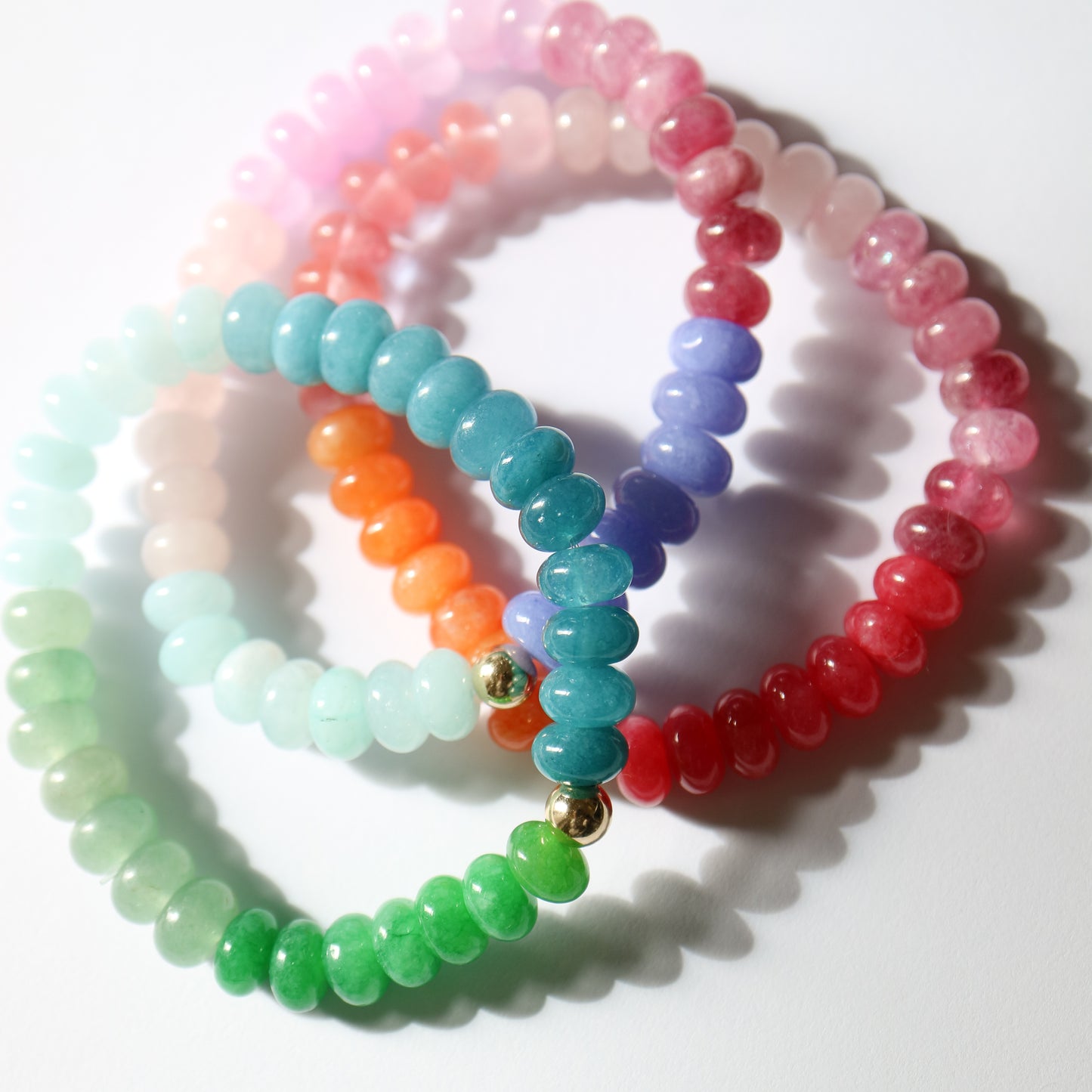 Ombré colour natural gemstone bead bracelet