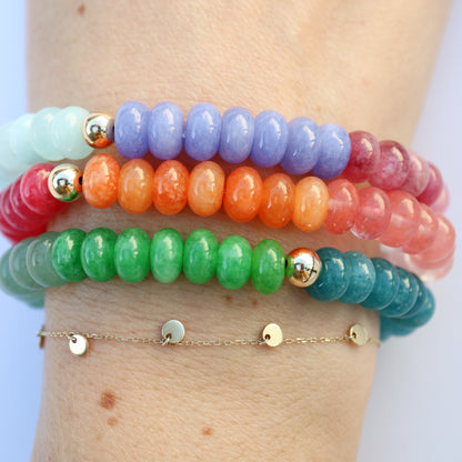 Ombré colour natural gemstone bead bracelets