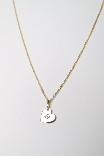 9ct gold engraved heart pendant necklace