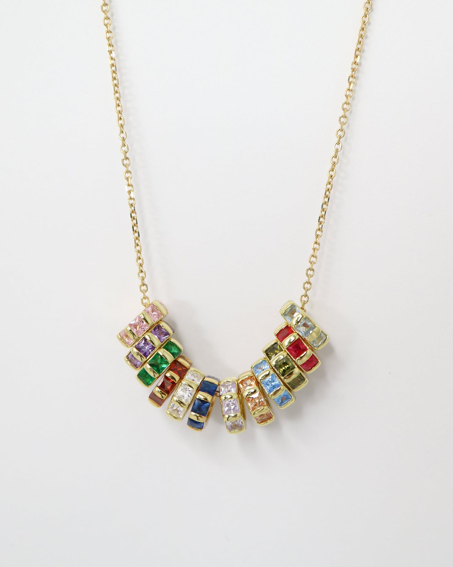 Birthstone Donut Beads on gold chain