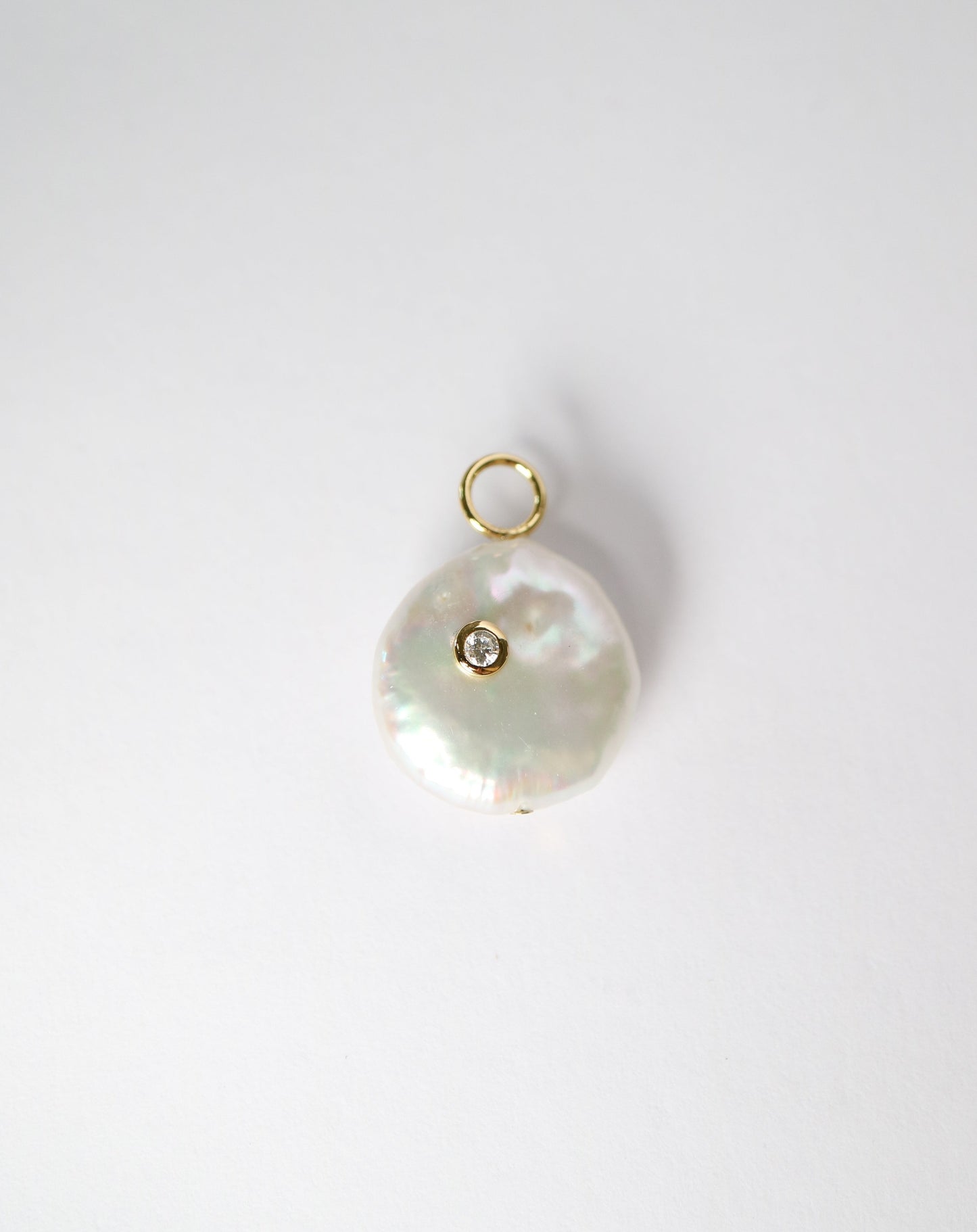 Diamond pearl charm