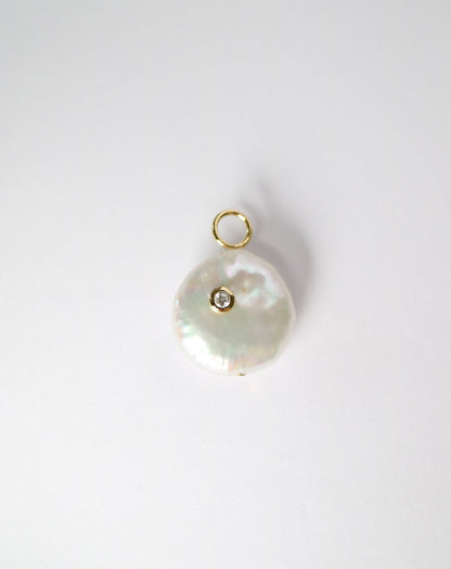 Diamond pearl charm