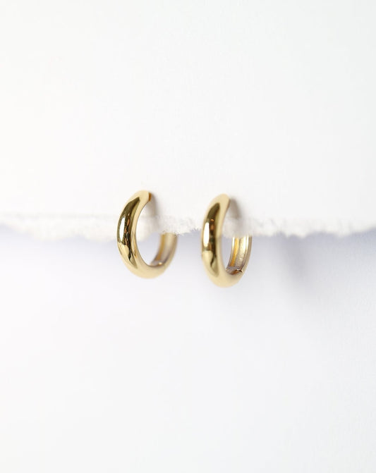 Classic Huggie Earrings gold plated silver Collective & Co Jewellery