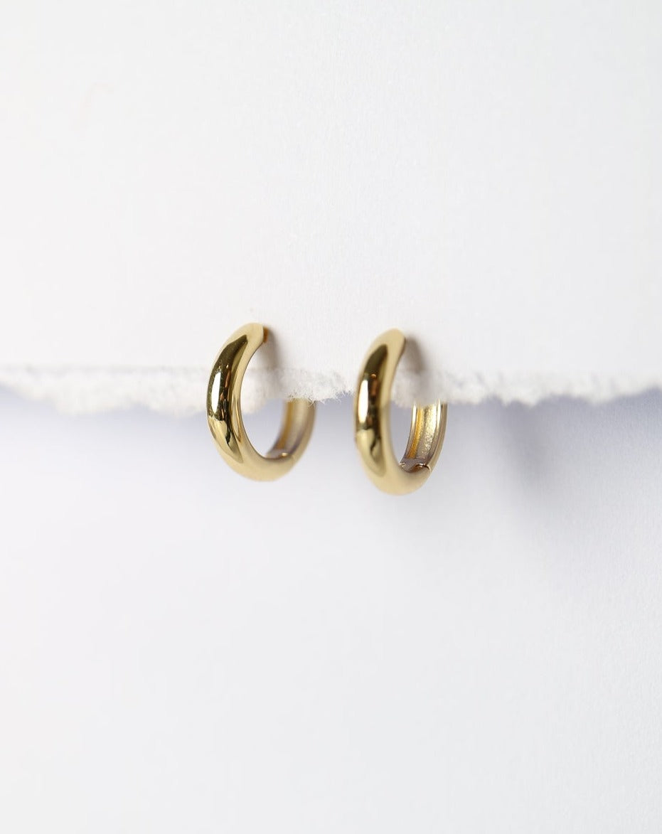 Classic Huggie Earrings gold plated silver Collective & Co Jewellery