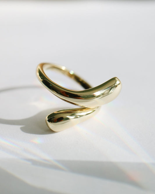 Contour Ring from Collective & Co Jewellery is S925 sterling silver plated in 14kt yellow gold